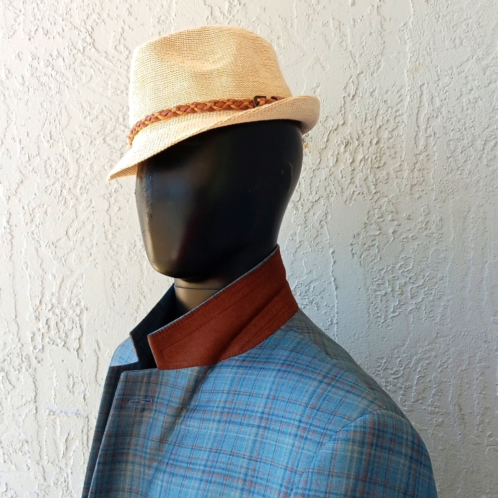 COPPLEY MEN'S BLUE PLAID PURE WOOL BLAZER W/REDA 1865 LUXURY FABRIC